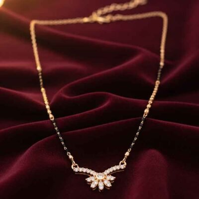 Contemporary Diamond-Style Floral Mangalsutra