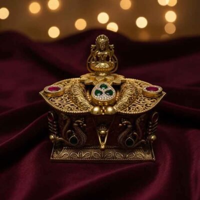 Opulent Antique Temple Lakshmi Sindoor (Kumkum) Box